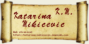 Katarina Mikićević vizit kartica